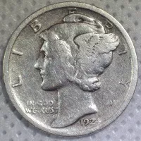 1924 Mercury Dime