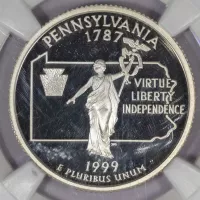 1999 S Washington Quarter - Pennsylvania - Silver Proof