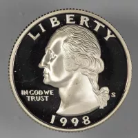 1998-S Silver Washington Quarter